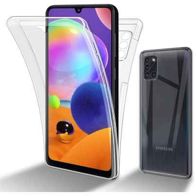 Afbeelding van Cadorabo Hoesje geschikt Voor Samsung Galaxy A31 in TRANSPARANT 360 Full Body Case Cover Beschermhoes en achterbescherming, all round bescherming met displaybescherming