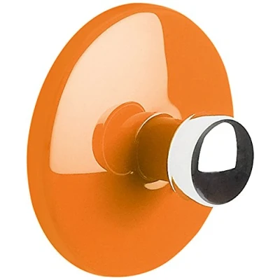 Afbeelding van Spirella Handdoekhaak haak zelfklevend badkamer en keuken &quot;Bowl&quot; handdoekhouder kledinghaak zonder boren Ø 5 cm oranje