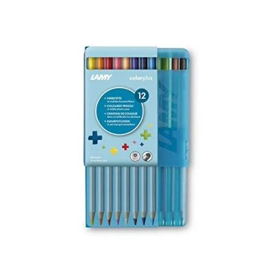Afbeelding van LAMY colorplus kleurpotloden 506, set van 12, plastic etui met 12 massief lindehout ergonomische driehoekige vorm dikte vulling Ø 3,3 mm, kleurstift 7,2 mm