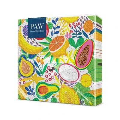 Afbeelding van PAW Papieren Servetten 3 laags (33 x 33 cm) I 20 Stuks Gedrukt met Inkt op Waterbasis Verjaardag Decoratie Tafelversiering Natuur, Dieren Motief Kleur: Multicolored Flowers