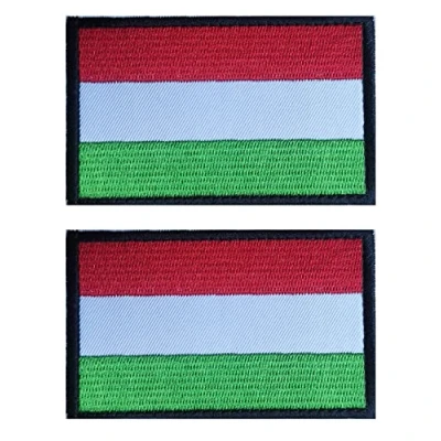 Afbeelding van 2 STKS AliPlus Hongarije Vlag Patches Geborduurde Tactische Militaire Moreel Patch Applique Sluiting Haak en Lus