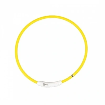 Afbeelding van Licht ring halsband geel met USB lader 45 cm