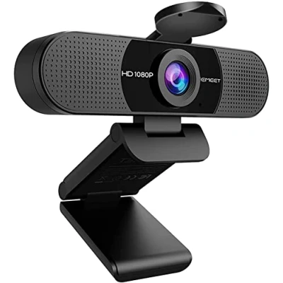 Afbeelding van eMeet Full HD Webcam C960 1080P met dubbele microfoon, 90 streaming camera automatische lichtcorrectie, plug &amp; play, voor Linux, Win10, Mac OS X, YouTube, Skype