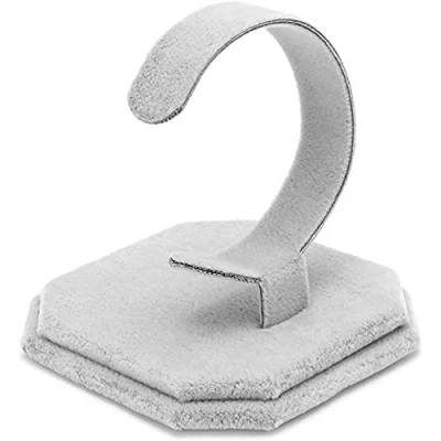 Afbeelding van POFET 2 stks Velvet C Type Ontwerp Sieraden Armband Horloge Display Rack Stand Houder Nieuwe Gift Grijs
