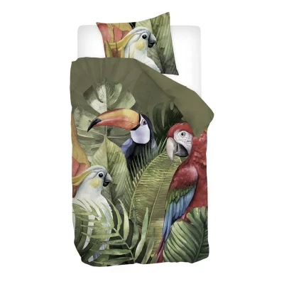 Afbeelding van Snoozing Macaw Dekbedovertrek Eenpersoons 140x200/220 cm Multi kleur