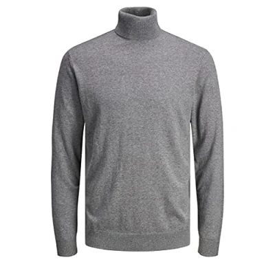 Afbeelding van JACK &amp; JONES Gebreide trui met rolkraag, gemengd grijs, XXL