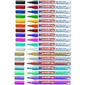 Afbeelding van edding 780 glanslak marker dun (0,8 mm) 8 kleuren selecteerbaar 751 gesorteerd met metallic