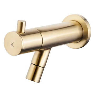 Afbeelding van Wiesbaden Amador fonteinkraan met muurbevestiging 1/2&#039;&#039; geborsteld messing