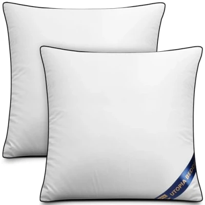 Afbeelding van Utopia Bedding set van 2 kussens, kussenvulling voor bed en als sierkussens, bankkussens, sierkussens bank (Wit, 40 x cm)