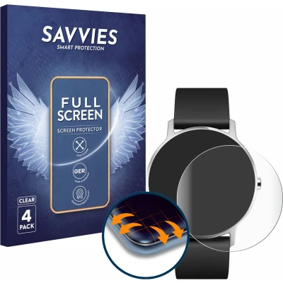 Afbeelding van Savvies Screenprotector voor Withings Steel HR (36 mm) Folie Beschermfolie transparant volledig dekking (4 Stuks)