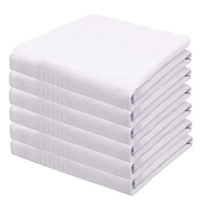 Afbeelding van Qtuie heren stoffen zakdoeken, zakdoeken katoen wit, 40 x cm zakdoek wit voor vrouwen en mannen, 6 stuks, 40x40