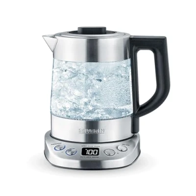 Afbeelding van SEVERIN WK 3473 Water en theeketel, 5 vooraf ingestelde brouwprogramma&#039;s, instelbare temperatuur tijd, roestvrij staal, 1,0 liter 2200 W