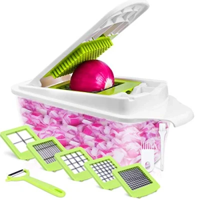 Afbeelding van 12 Stuks Groente Mandoline Cutter Multifunctionele Keuken Slicer Spiral Blade Rasp Roestvrij Staal, Dunschiller