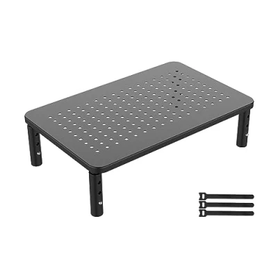 Afbeelding van GRIFEMA GB1051, pc monitorverhoger, in hoogte verstelbare monitorstandaard (3 types), geschikt voor monitoren, laptops, printers, maximale belasting 20 kg, zwart