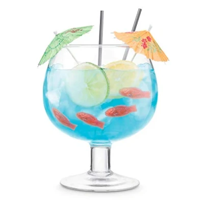 Afbeelding van Final Touch FTA1870 Vissenkom Cocktail Ballon Glas X Groot 1,3L / 44 floz Party Margarita Daiquiri Blue Lagoon Giant Drinkbeker