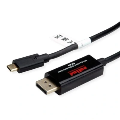 Afbeelding van ROLINE USB Type C DisplayPort, v1.2, bidirectionele adapterkabel, M/M, 2 m