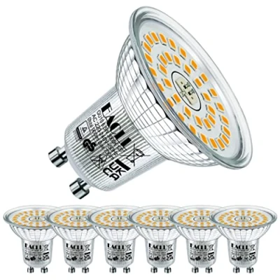 Afbeelding van EACLL GU10 LED lampen Warm wit, 6.5W Gelijk aan 100W Halogeenlampen, 6 pack, 3000K 730lm AC 230V Geen Flikkering Energiezuinige Verlichting, Stralingshoek 120 Spots, Niet Dimbaar Korte Reflectorlamp