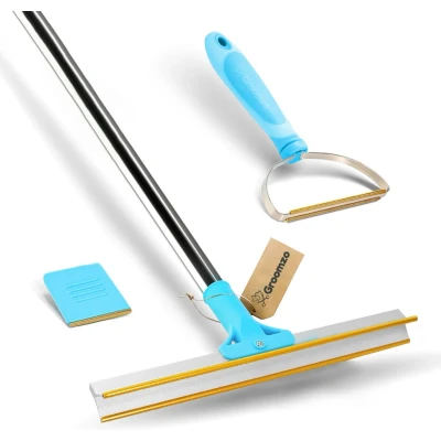 Afbeelding van Groomzo Statische Haarvrijbundel Pluizenverwijderaar Hondenborstel Kledingroller Ontpiller Haarverwijderaar Kleefroller Complete Set
