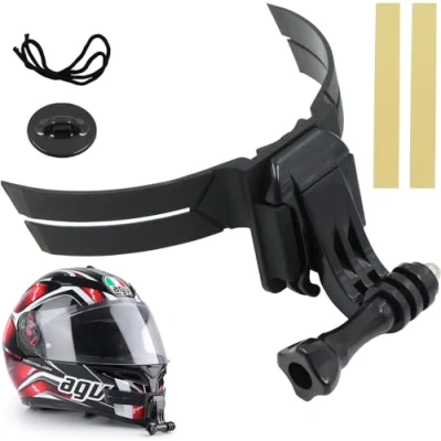 Afbeelding van Actie Camera Helm Mount Motorfiets Strap voor GoPro Helm, gebogen Mount, compatibel met andere sport camera&#039;s, 1 stuk, zwart