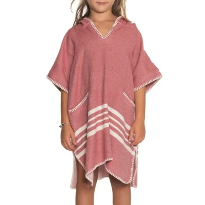 Afbeelding van Kinder Strandponcho Dusty Rose van Lalay maat 2 3 jaar t/m 10 11