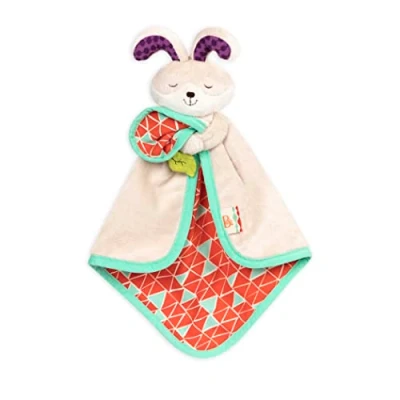 Afbeelding van B. Toys Snugglies Fluffy Bunz the Bunny veiligheidsdeken schattige babydeken met zachte stof BPA vrij
