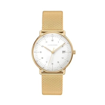 Afbeelding van Junghans Max Bill ladies 47/7452.46 dames horloge quartz goudkleurig luxe cadeautip
