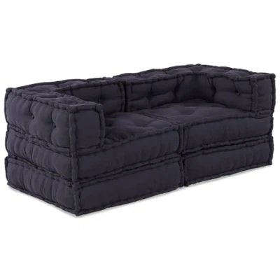 Afbeelding van vidaXL Pouffe Set van 2 Anthraciet Katoen 70 x 54 cm