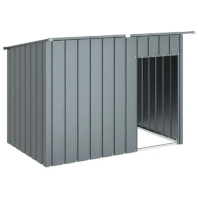 Afbeelding van vidaXL Hondenhok met dak 153x91x110 cm staal antracietkleurig