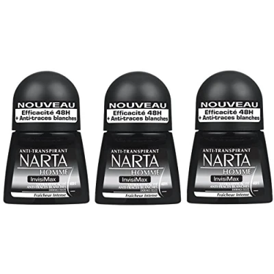 Afbeelding van NARTA Invisimax Deodorant Ball voor heren, werkzaamheid 24 uur 50 ml 3 stuks