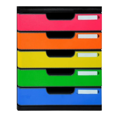 Afbeelding van Exacompta Modulo ladenblok A4 met 5 gesloten laden Iderama, zwart/harl