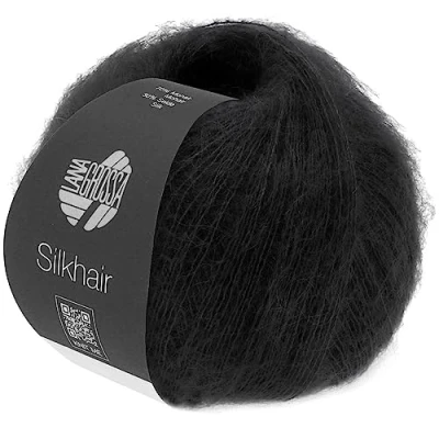 Afbeelding van Lana Grossa Wolle SILKHAIR Farbe 0014 Schwarz