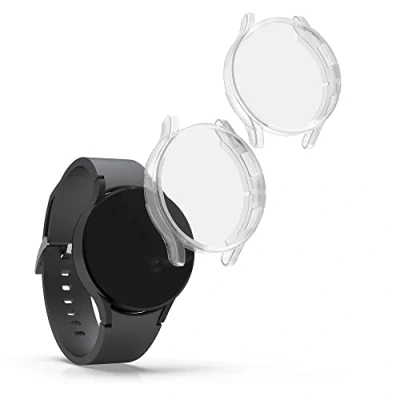 Afbeelding van kwmobile 2x hoes compatibel met Samsung Galaxy Watch 4 (44mm) Hoesje Cover van silicone voor activity tracker In transparant
