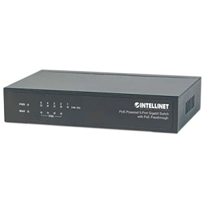 Afbeelding van Intellinet PoE Powered 5x Gigabit Zwart