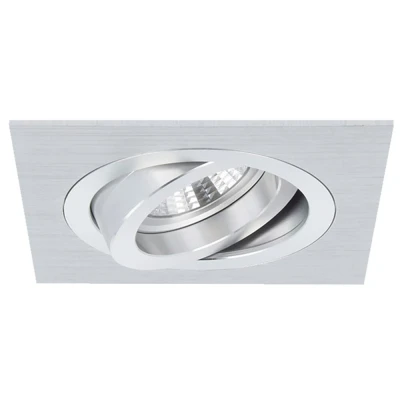 Afbeelding van Yphix Torino Inbouwspot Aluminium Vierkant Kantelbaar 1 Lichtpunt 93x93mm Bladveren LEDdirect.nl