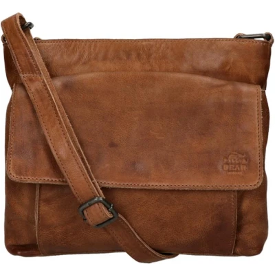 Afbeelding van Bear Design Kleine Crossbodytas / Schoudertas Dames Leer Rai Cognac
