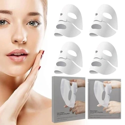 Afbeelding van WAWJ Collageenmasker, collageen gezichtsmaskers, biologisch Real Deep masker, doekmaskerset voor hydraterende anti rimpelmiddelen tegen fijne lijntjes (4 stuks) (B)