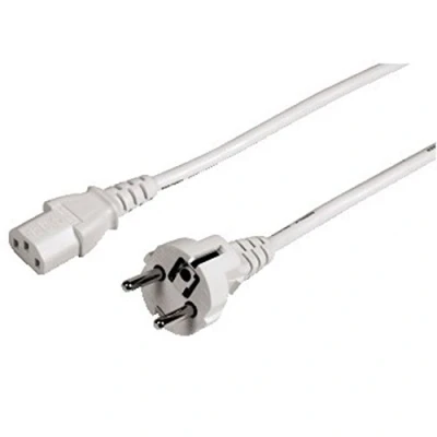 Afbeelding van Hama Netsnoer voor koude apparaten, 5 m (pc stroomkabel monitor, printer, PS3/PS4 PRO, 3 polig), aansluitkabel koud apparaat, wit