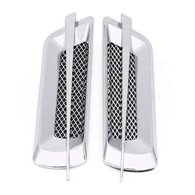 Afbeelding van Autoluchtinlaatstickers, 2 stuks, universele auto zijluchtinlaat ventilatierooster, gatafdekking, decoratieve sticker, luchtinlaat, spatel, luchtinlaat (zilver)
