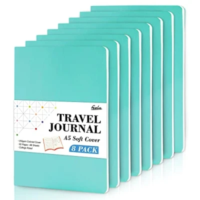 Afbeelding van feela 8 Pack Soft Cover Notebooks A5 Gevoerd Journal College Geregeerd voor Werk, Reisdagboek Vrouwen Mannen, Notitieblok Schoolbenodigdheden Zakelijk Schrijven