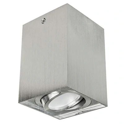 Afbeelding van Maclean Energy MCE426 C/M GU10 halogeen opbouwspot mat chroom, 80x80x115mm, vierkant, aluminium