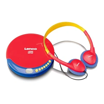 Afbeelding van Lenco CD 021KIDS Draagbare Discman voor Kinderen met Hoofdtelefoon en oplaadbare Batterijen