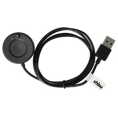 Afbeelding van vhbw USB laadstation compatibel met Garmin Forerunner 965, 955 Solar, 645M Smartwatch laadschaal oplaadkabel, 100 cm zwart
