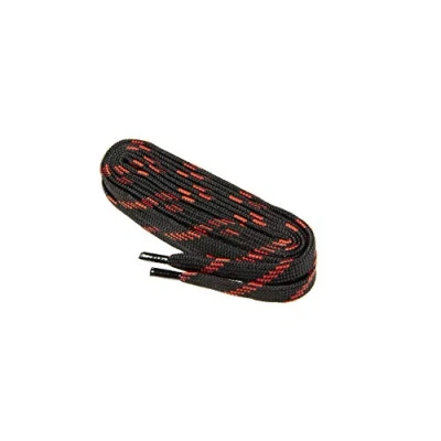 Afbeelding van Platte Schoenveters voor Werkschoenen, Veiligheidslaarzen, Sterk Vlechtwerk, Gemaakt in Europa door Worker Walker Laces Pro, 1 Paar (9131 zwart met rood / 120 cm 47 inch)