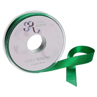 Afbeelding van SR SUPER RIBBONS®™ Volledige rol 6 mm dubbelzijdig satijnen lint, 20 meter op groen
