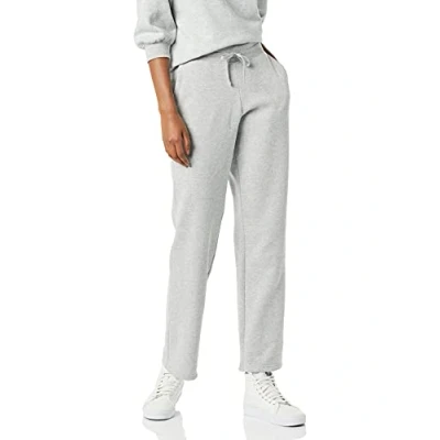 Afbeelding van Amazon Essentials Fleece joggingbroek met rechte pijpen voor dames (verkrijgbaar in grote maten), grijs gemêleerd, L