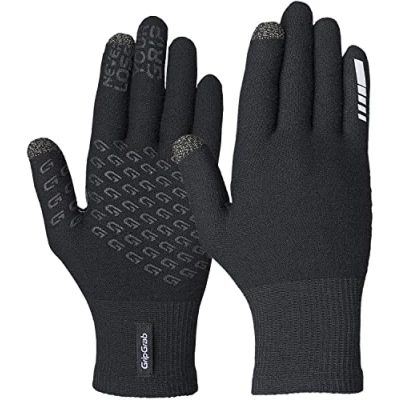 Afbeelding van GripGrab Primavera 2 Merino Lente Herfst Fietshandschoenen Touchscreen Liner Handschoenen met Merinowol Zwart Unisex Maat XL/XXL