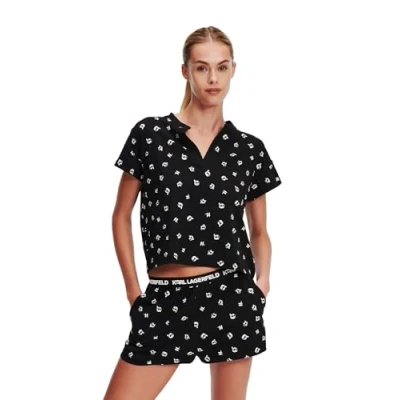 Afbeelding van KARL Lagerfeld Ikonik SET Pyjama, Dames, Maat: XL, kl aop black