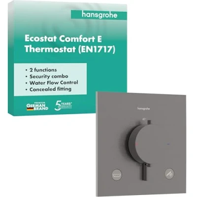 Afbeelding van hansgrohe Ecostat Comfort E inbouwthermostaat voor 2 verbruikers met geïntegreerde zekeringcombinatie, 33716340