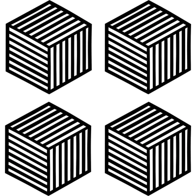 Afbeelding van Krumble Siliconen pannenonderzetter Hexagon lang Zwart Set van 4