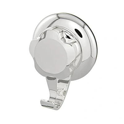 Afbeelding van Compactor Bestlock wandhaak voor aan de muur, zonder boren, met zuignapmontage, ondersteunt tot 6 kg, roestvrij verchroomd ijzer, afmetingen 7,1 x 4 8,7 cm, chroom